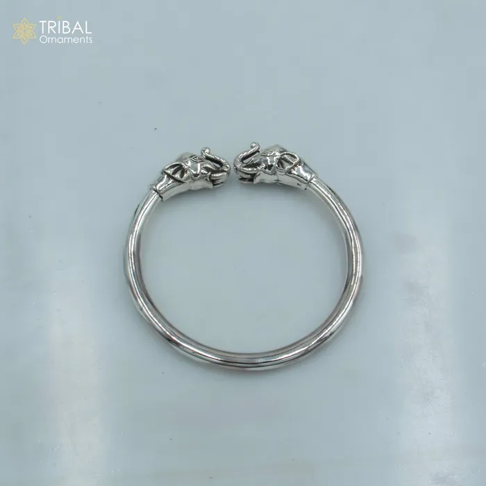 Bracelets TRIBAL ORNAMENTS 925 sterling silver handmade Elephant design plain bangle bracelet kada nsk889