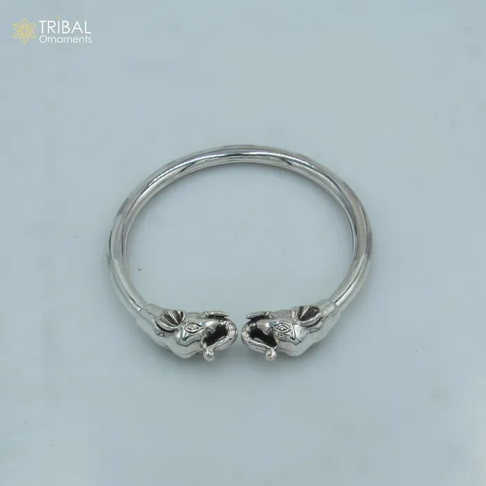 Bracelets TRIBAL ORNAMENTS 925 sterling silver handmade Elephant design plain bangle bracelet kada nsk889