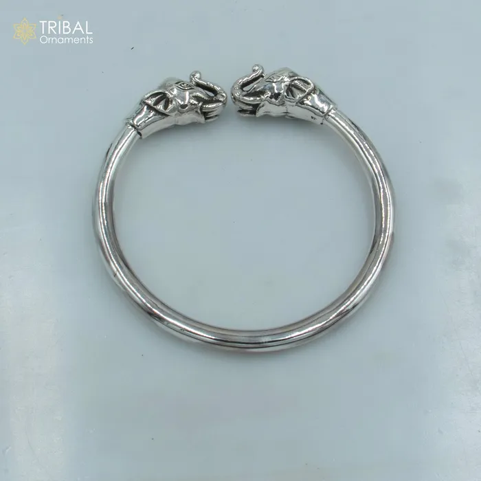 Bracelets TRIBAL ORNAMENTS 925 sterling silver handmade Elephant design plain bangle bracelet kada nsk889