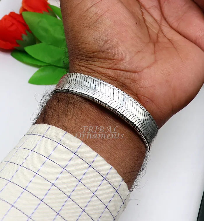 Bracelets TRIBAL ORNAMENTS 925 sterling silver handmade gorgeous vintage design solid wheat chain flexible bracelet belt unisex jewelry from Rajasthan India sbr409 Bracelets TRIBAL ORNAMENTS 925 sterling silver handmade gorgeous vintage design solid wheat chain flexible bracelet belt unisex jewelry from Rajasthan India sbr409