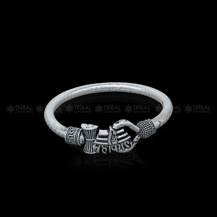 Bracelets TRIBAL ORNAMENTS 925 sterling silver handmade lord mahakal stylish kada bangle bracelet tribal jewelry nsk857 Bracelets TRIBAL ORNAMENTS 925 sterling silver handmade lord mahakal stylish kada bangle bracelet tribal jewelry nsk857