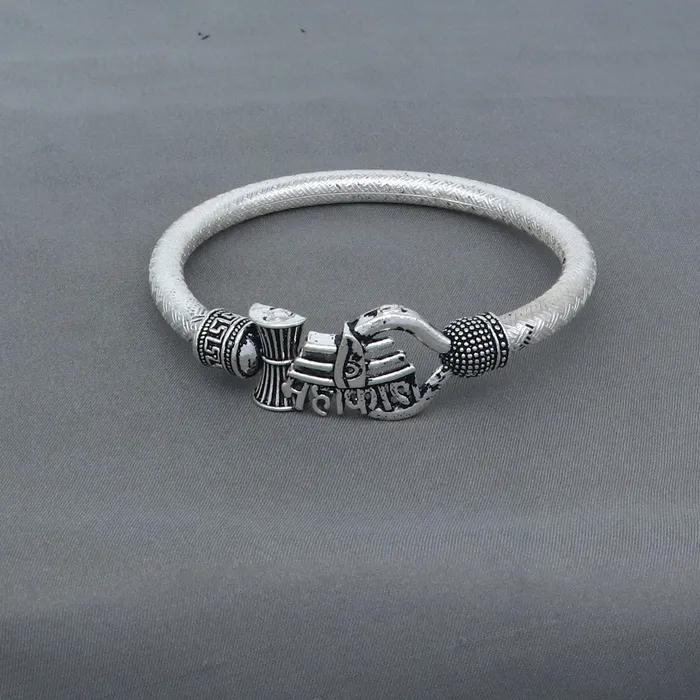 Bracelets TRIBAL ORNAMENTS 925 sterling silver handmade lord mahakal stylish kada bangle bracelet tribal jewelry nsk857 Bracelets TRIBAL ORNAMENTS 925 sterling silver handmade lord mahakal stylish kada bangle bracelet tribal jewelry nsk857