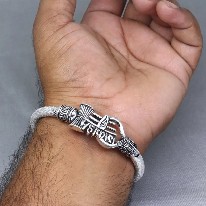 Bracelets TRIBAL ORNAMENTS 925 sterling silver handmade lord mahakal stylish kada bangle bracelet tribal jewelry nsk857 Bracelets TRIBAL ORNAMENTS 925 sterling silver handmade lord mahakal stylish kada bangle bracelet tribal jewelry nsk857