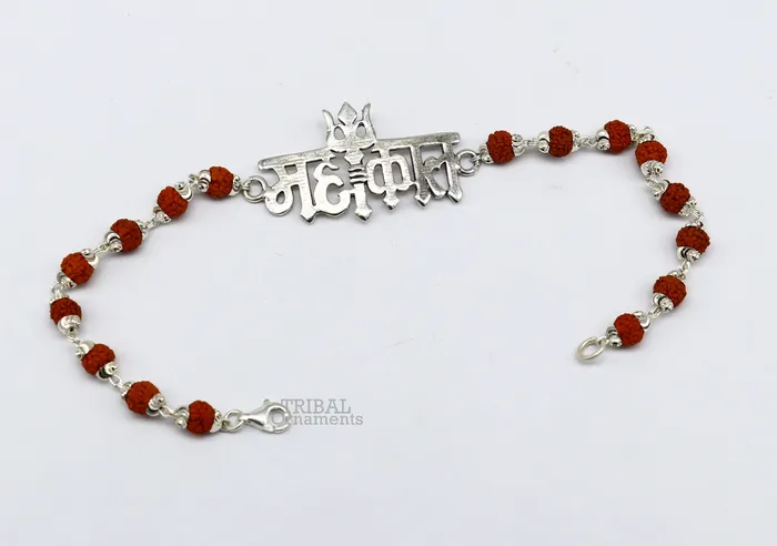 Bracelets TRIBAL ORNAMENTS 925 sterling silver handmade lord Shiva Mahakal design Rakhi bracelet amazing Rudraksha Mahakaal bracelet use as daily use jewelry rk207 Bracelets TRIBAL ORNAMENTS 925 sterling silver handmade lord Shiva Mahakal design Rakhi bracelet amazing Rudraksha Mahakaal bracelet use as daily use jewelry rk207