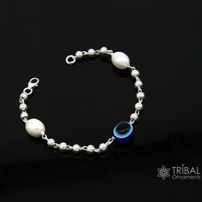Bracelets TRIBAL ORNAMENTS 925 sterling silver handmade silver beaded evil eye bracelet stylish unisex cultural trendy bracelet all sizes jewelry sbr471 Bracelets TRIBAL ORNAMENTS 925 sterling silver handmade silver beaded evil eye bracelet stylish unisex cultural trendy bracelet all sizes jewelry sbr471