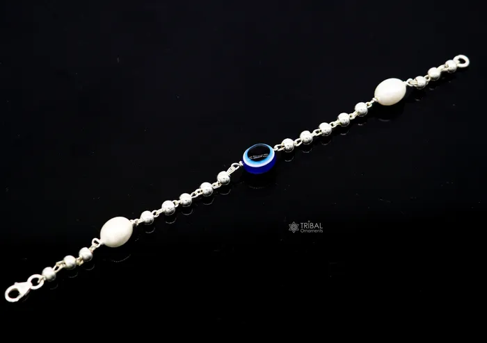 Bracelets TRIBAL ORNAMENTS 925 sterling silver handmade silver beaded evil eye bracelet stylish unisex cultural trendy bracelet all sizes jewelry sbr471 Bracelets TRIBAL ORNAMENTS 925 sterling silver handmade silver beaded evil eye bracelet stylish unisex cultural trendy bracelet all sizes jewelry sbr471