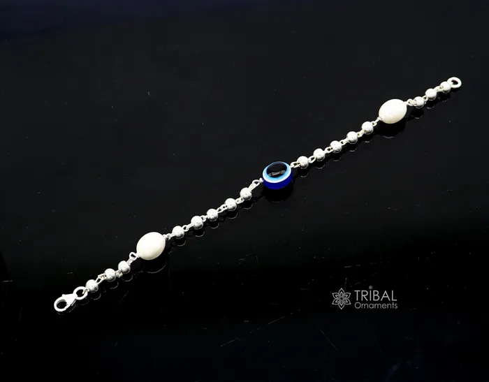 Bracelets TRIBAL ORNAMENTS 925 sterling silver handmade silver beaded evil eye bracelet stylish unisex cultural trendy bracelet all sizes jewelry sbr471 Bracelets TRIBAL ORNAMENTS 925 sterling silver handmade silver beaded evil eye bracelet stylish unisex cultural trendy bracelet all sizes jewelry sbr471