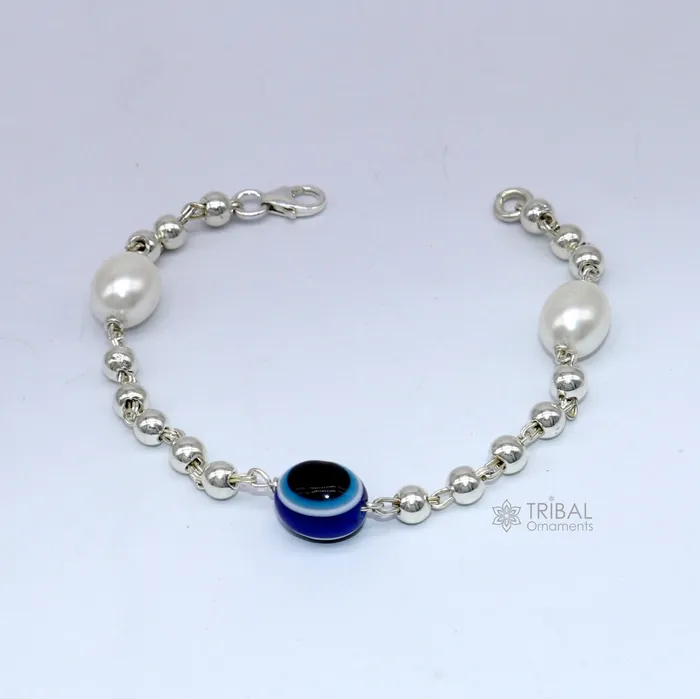 Bracelets TRIBAL ORNAMENTS 925 sterling silver handmade silver beaded evil eye bracelet stylish unisex cultural trendy bracelet all sizes jewelry sbr471 Bracelets TRIBAL ORNAMENTS 925 sterling silver handmade silver beaded evil eye bracelet stylish unisex cultural trendy bracelet all sizes jewelry sbr471
