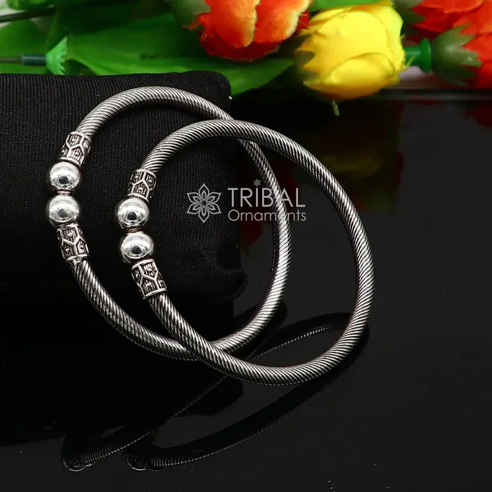 Bracelets TRIBAL ORNAMENTS 925 sterling silver handmade unique cultural design trendy kada bracelet for mens and girls best delicate Light weight jewelry nsk667 Bracelets TRIBAL ORNAMENTS 925 sterling silver handmade unique cultural design trendy kada bracelet for mens and girls best delicate Light weight jewelry nsk667