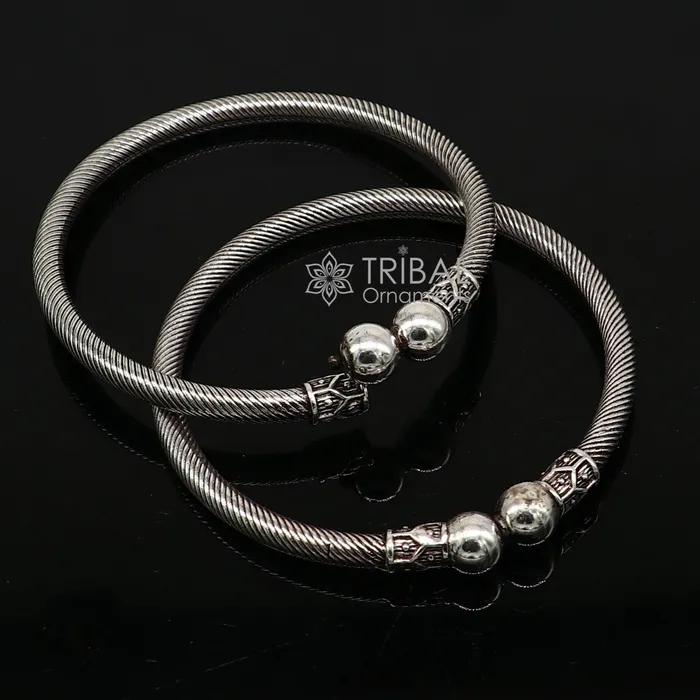Bracelets TRIBAL ORNAMENTS 925 sterling silver handmade unique cultural design trendy kada bracelet for mens and girls best delicate Light weight jewelry nsk667 Bracelets TRIBAL ORNAMENTS 925 sterling silver handmade unique cultural design trendy kada bracelet for mens and girls best delicate Light weight jewelry nsk667