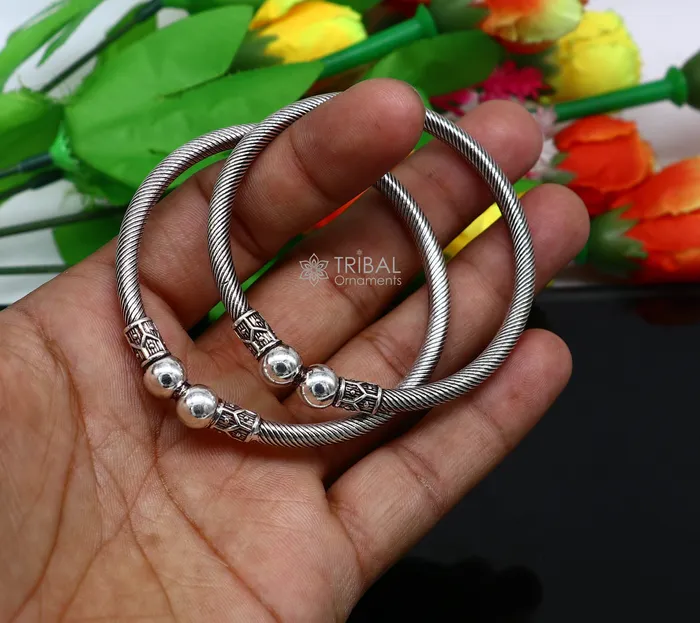 Bracelets TRIBAL ORNAMENTS 925 sterling silver handmade unique cultural design trendy kada bracelet for mens and girls best delicate Light weight jewelry nsk667 Bracelets TRIBAL ORNAMENTS 925 sterling silver handmade unique cultural design trendy kada bracelet for mens and girls best delicate Light weight jewelry nsk667