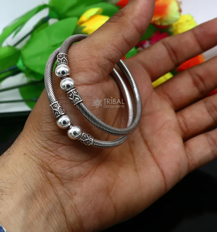 Bracelets TRIBAL ORNAMENTS 925 sterling silver handmade unique cultural design trendy kada bracelet for mens and girls best delicate Light weight jewelry nsk667 Bracelets TRIBAL ORNAMENTS 925 sterling silver handmade unique cultural design trendy kada bracelet for mens and girls best delicate Light weight jewelry nsk667