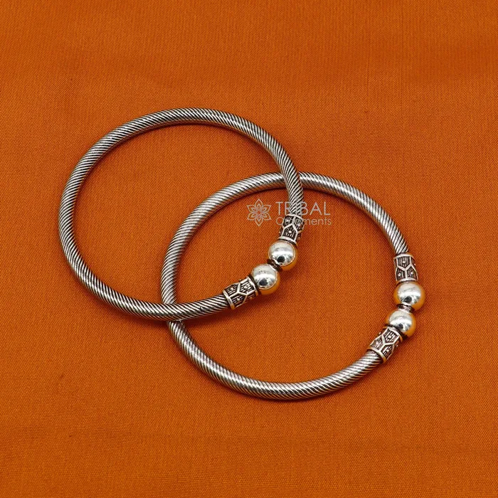 Bracelets TRIBAL ORNAMENTS 925 sterling silver handmade unique cultural design trendy kada bracelet for mens and girls best delicate Light weight jewelry nsk667 Bracelets TRIBAL ORNAMENTS 925 sterling silver handmade unique cultural design trendy kada bracelet for mens and girls best delicate Light weight jewelry nsk667