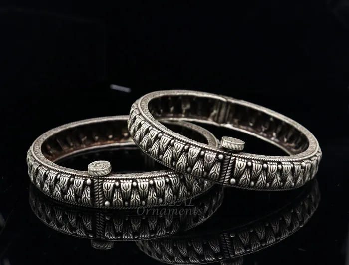 Bracelets TRIBAL ORNAMENTS 925 sterling silver handmade Vintage design ethnic bangle bracelet tribal jewelry best bride belly dance ethnic jewelry nba350