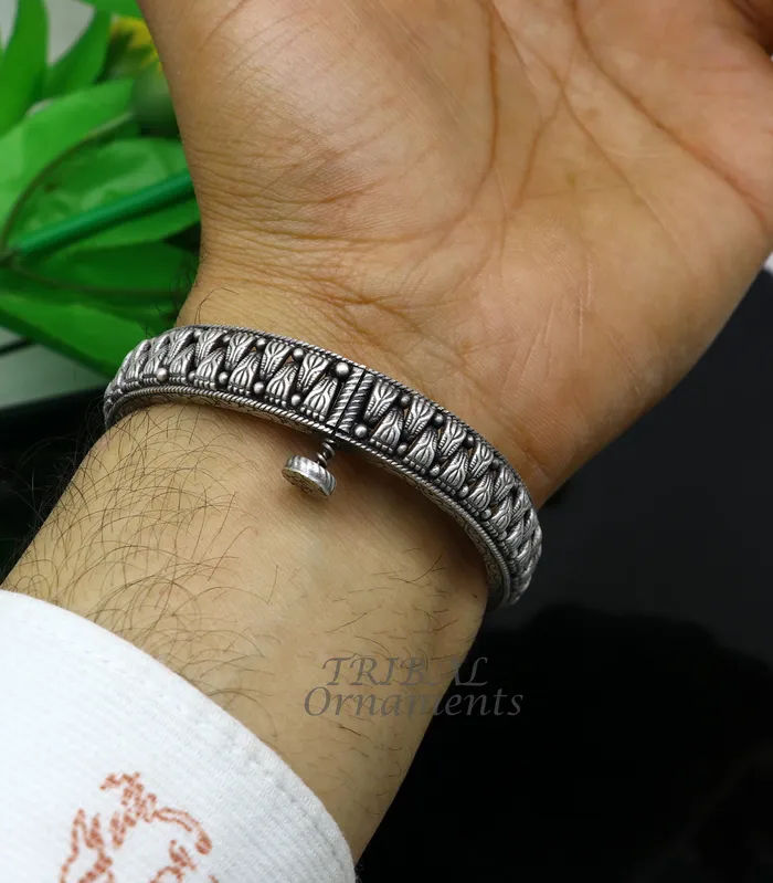 Bracelets TRIBAL ORNAMENTS 925 sterling silver handmade Vintage design ethnic bangle bracelet tribal jewelry best bride belly dance ethnic jewelry nba350