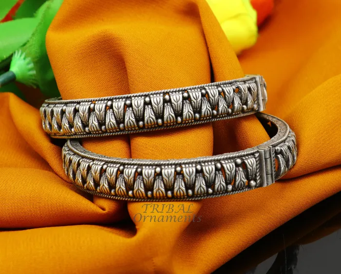 Bracelets TRIBAL ORNAMENTS 925 sterling silver handmade Vintage design ethnic bangle bracelet tribal jewelry best bride belly dance ethnic jewelry nba350