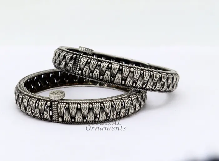Bracelets TRIBAL ORNAMENTS 925 sterling silver handmade Vintage design ethnic bangle bracelet tribal jewelry best bride belly dance ethnic jewelry nba350
