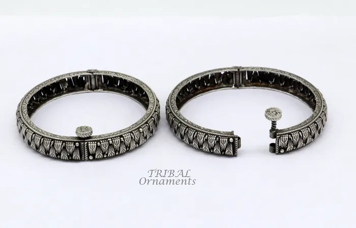 Bracelets TRIBAL ORNAMENTS 925 sterling silver handmade Vintage design ethnic bangle bracelet tribal jewelry best bride belly dance ethnic jewelry nba350