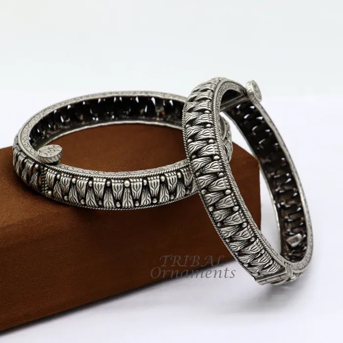Bracelets TRIBAL ORNAMENTS 925 sterling silver handmade Vintage design ethnic bangle bracelet tribal jewelry best bride belly dance ethnic jewelry nba350