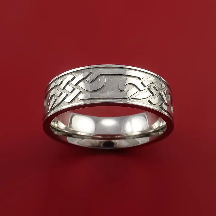 Cobalt Chrome Celtic Loop Wedding Infinity Ring Custom Made Lashbrook Rings Cobalt Chrome Celtic Loop Wedding Infinity Ring Custom Made Lashbrook Rings