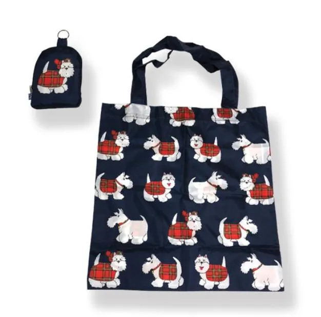 DC Supplies Earrings Tartan Terrier Folding Bag