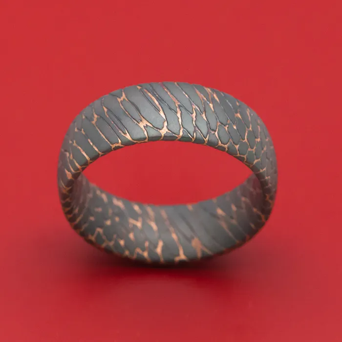 Darkened Superconductor Mens Ring Custom Made TitaniumNiobium And Copper Band Lashbrook Rings Darkened Superconductor Mens Ring Custom Made TitaniumNiobium And Copper Band Lashbrook Rings