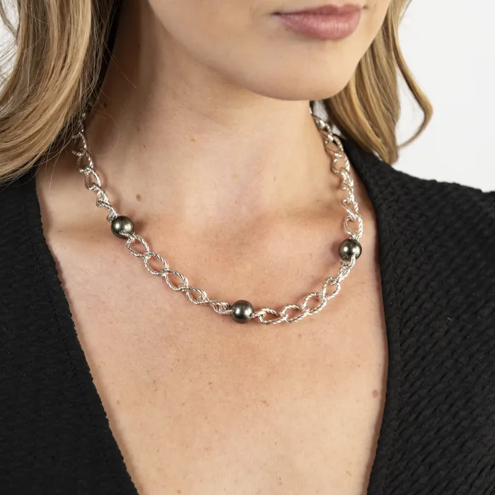 David Yurman Necklaces PreOwned David Yurman Black South Sea Pearl Toggle Necklace