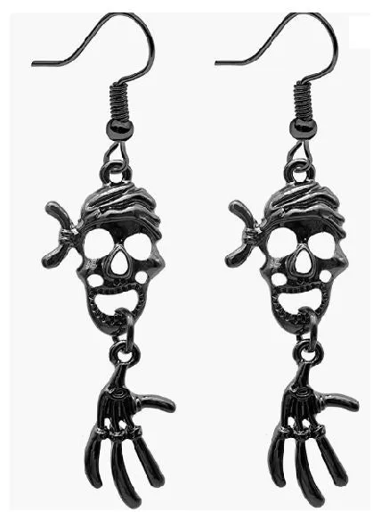 E196 Gun Metal Pirate Earrings POLLY Earrings