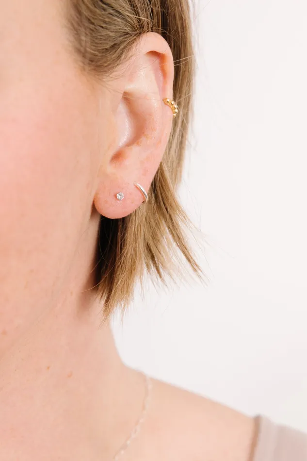 Earrings 25 mm Diamond Screwbacks WANTME