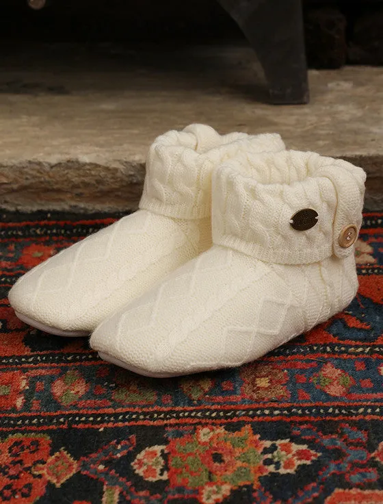 Earrings Aran Woollen Mills Adult Knitted Boot Slipper