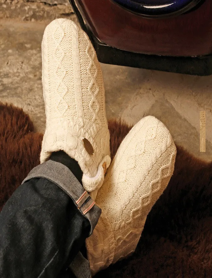 Earrings Aran Woollen Mills Adult Knitted Boot Slipper