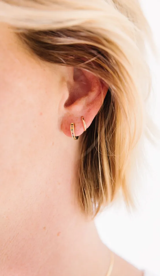 Earrings DLUX Bejeweled Huggies