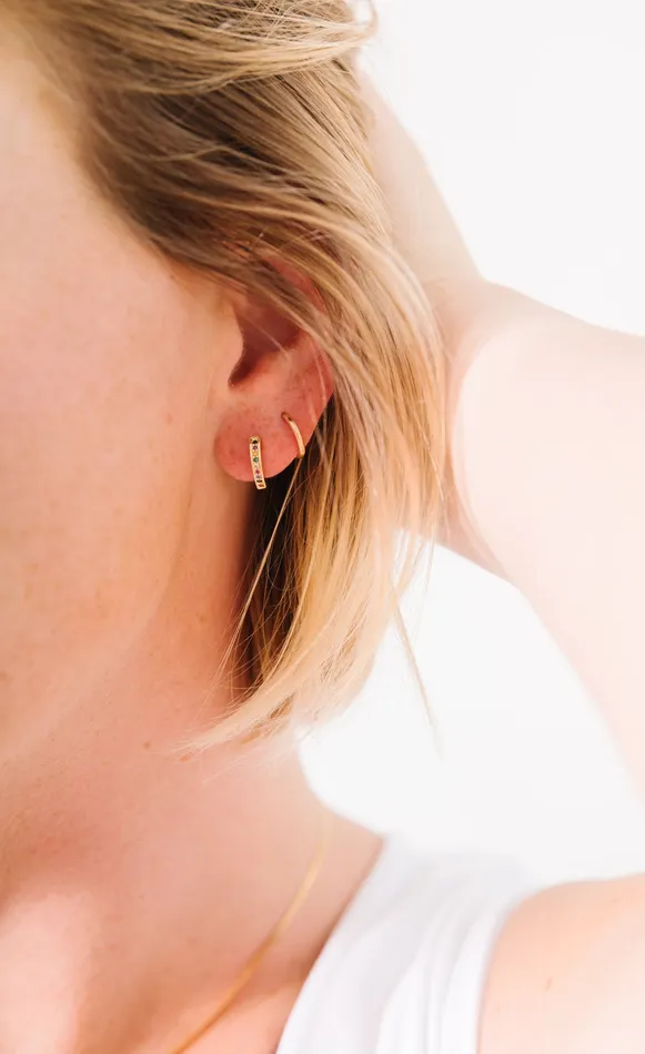 Earrings DLUX Bejeweled Huggies