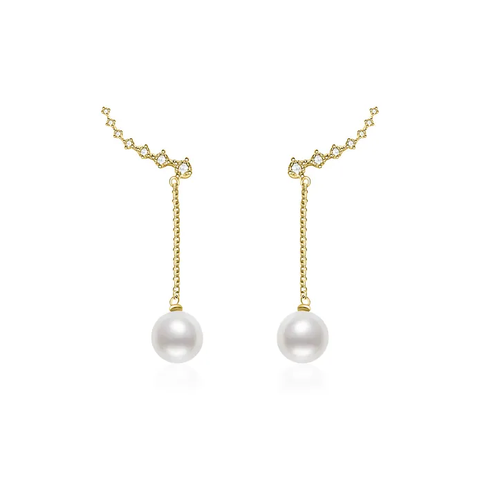 Earrings Elegant Freshwater Pearl Earrings WE00445 Pearly Lustre