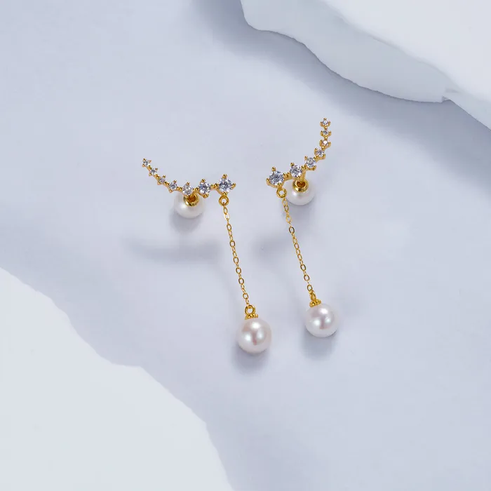 Earrings Elegant Freshwater Pearl Earrings WE00445 Pearly Lustre
