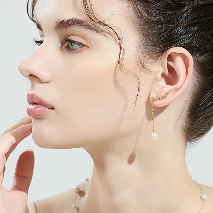 Earrings Elegant Freshwater Pearl Earrings WE00445 Pearly Lustre