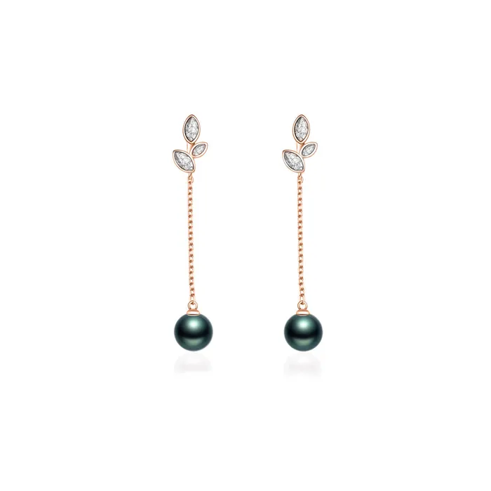 Earrings Elegant Tahitian Saltwater Pearl Earrings WE00399 Pearly Lustre