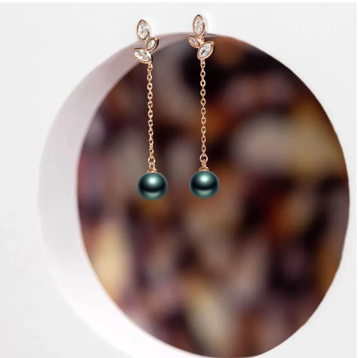 Earrings Elegant Tahitian Saltwater Pearl Earrings WE00399 Pearly Lustre
