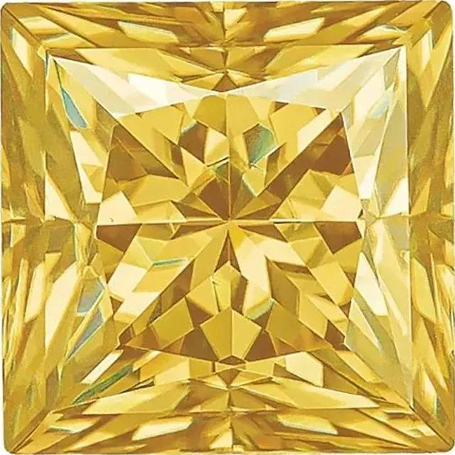 Earrings Fire Brilliance Square Diamond Faceted FAB Yellow Moissanite Loose Stone Earrings Fire Brilliance Square Diamond Faceted FAB Yellow Moissanite Loose Stone