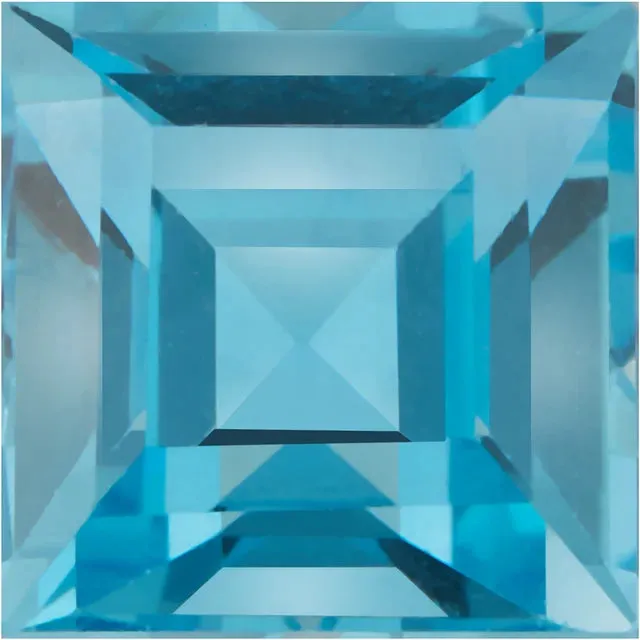 Earrings Fire Brilliance Square Step Cut Swiss Blue Topaz Natural Gemstones