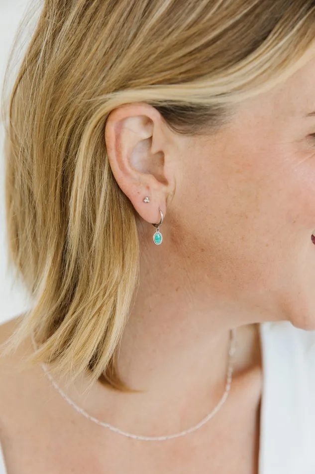 Earrings Hey June Silver Hoop of the Month