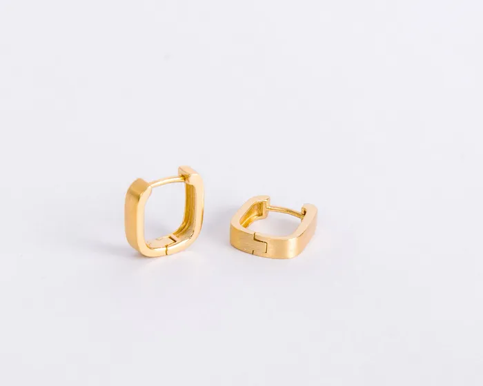 Earrings Hey June Square Matte Huggies