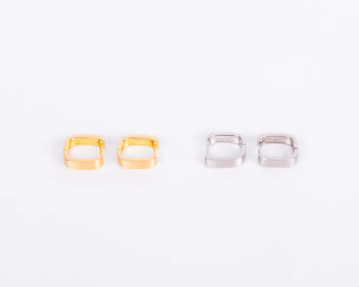 Earrings Hey June Square Matte Huggies
