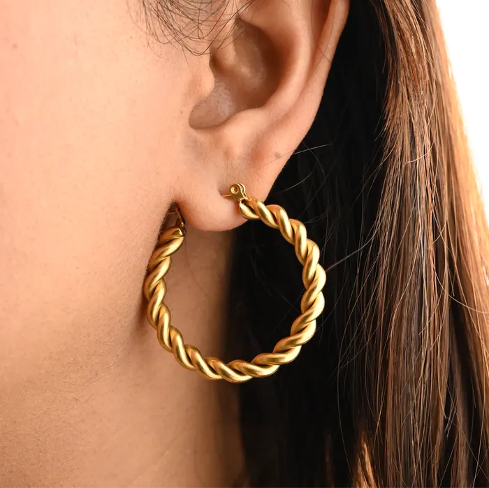 Earrings Jewelvers 18K GoldFilled Twist Hoop Earrings Gold Large Hoops For Women Rope Hoop Regina Hoops Earrings Jewelvers 18K GoldFilled Twist Hoop Earrings Gold Large Hoops For Women Rope Hoop Regina Hoops