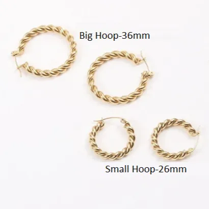 Earrings Jewelvers 18K GoldFilled Twist Hoop Earrings Gold Large Hoops For Women Rope Hoop Regina Hoops Earrings Jewelvers 18K GoldFilled Twist Hoop Earrings Gold Large Hoops For Women Rope Hoop Regina Hoops