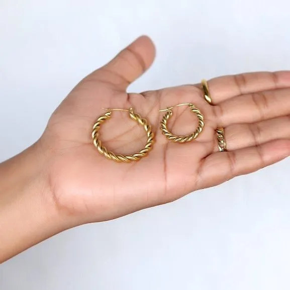Earrings Jewelvers 18K GoldFilled Twist Hoop Earrings Gold Large Hoops For Women Rope Hoop Regina Hoops Earrings Jewelvers 18K GoldFilled Twist Hoop Earrings Gold Large Hoops For Women Rope Hoop Regina Hoops