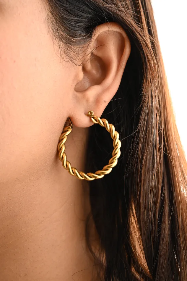 Earrings Jewelvers 18K GoldFilled Twist Hoop Earrings Gold Large Hoops For Women Rope Hoop Regina Hoops Earrings Jewelvers 18K GoldFilled Twist Hoop Earrings Gold Large Hoops For Women Rope Hoop Regina Hoops