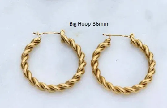 Earrings Jewelvers 18K GoldFilled Twist Hoop Earrings Gold Large Hoops For Women Rope Hoop Regina Hoops Earrings Jewelvers 18K GoldFilled Twist Hoop Earrings Gold Large Hoops For Women Rope Hoop Regina Hoops