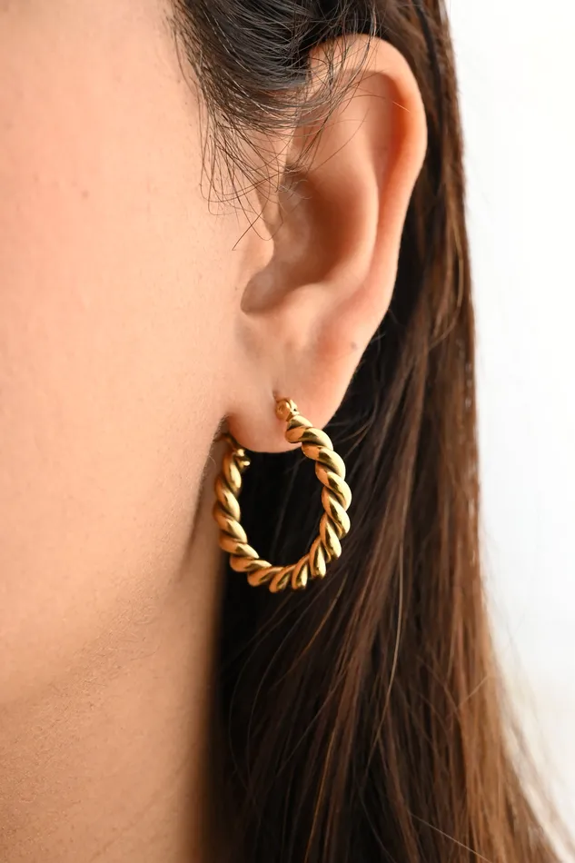 Earrings Jewelvers 18K GoldFilled Twist Hoop Earrings Gold Large Hoops For Women Rope Hoop Regina Hoops Earrings Jewelvers 18K GoldFilled Twist Hoop Earrings Gold Large Hoops For Women Rope Hoop Regina Hoops