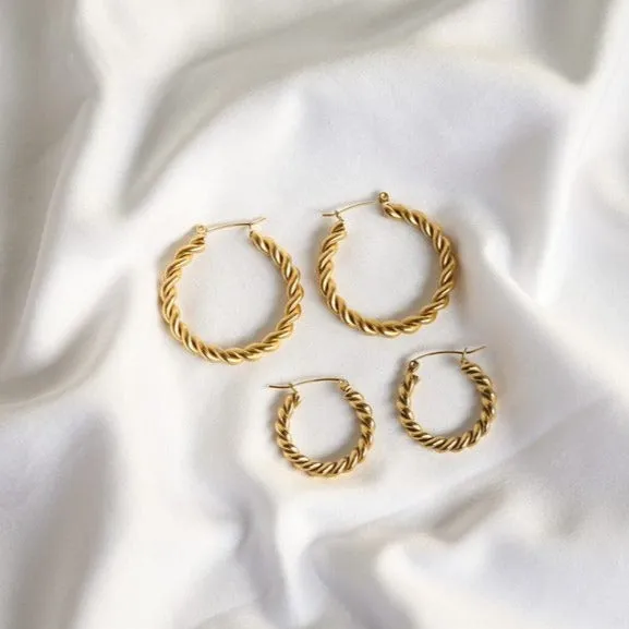 Earrings Jewelvers 18K GoldFilled Twist Hoop Earrings Gold Large Hoops For Women Rope Hoop Regina Hoops Earrings Jewelvers 18K GoldFilled Twist Hoop Earrings Gold Large Hoops For Women Rope Hoop Regina Hoops